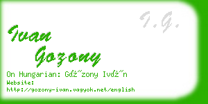 ivan gozony business card